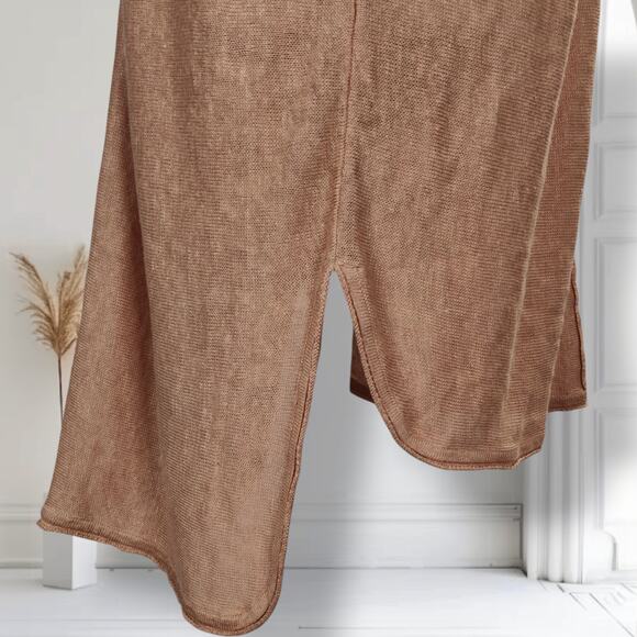 By Malene Birger Linen Knit V-Neck Midi Dress 3/4 Sleeve Minimalist S Inneas - Picture 11 of 16